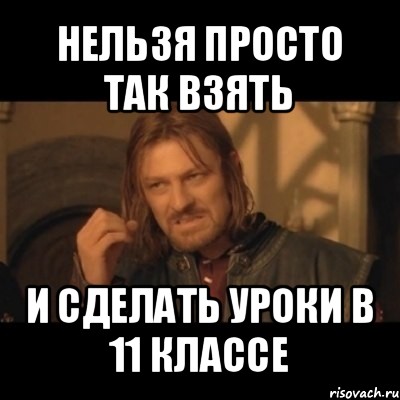 нельзя просто так взять и сделать уроки в 11 классе, Мем Нельзя просто взять