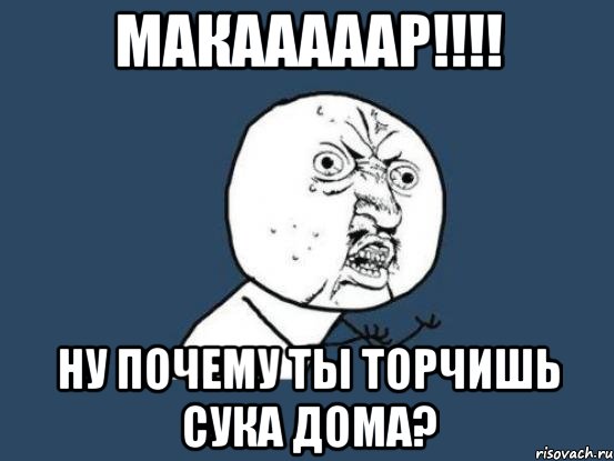 макааааар!!! ну почему ты торчишь сука дома?, Мем Ну почему