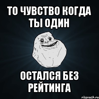 то чувство когда ты один остался без рейтинга, Мем Forever Alone