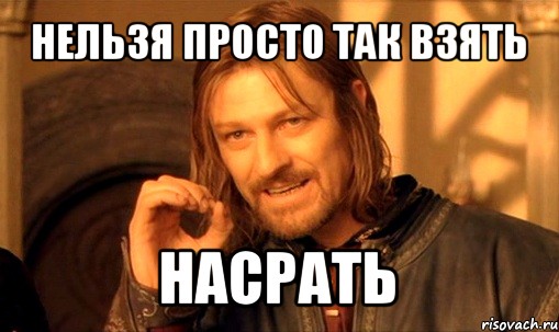 нельзя просто так взять насрать, Мем Нельзя просто так взять и (Боромир мем)