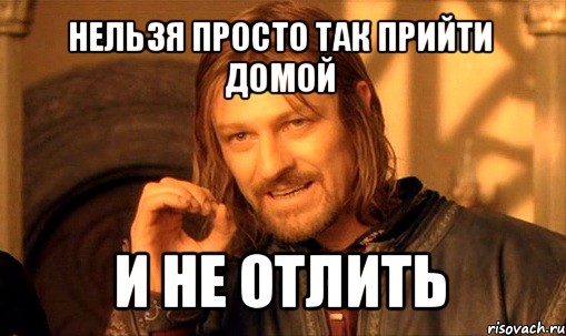 нельзя просто так прийти домой и не отлить, Мем Нельзя просто так взять и (Боромир мем)