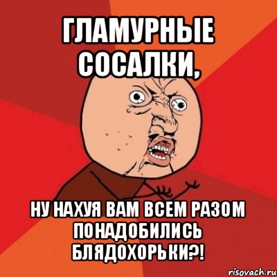 гламурные сосалки, ну нахуя вам всем разом понадобились блядохорьки?!, Мем Почему