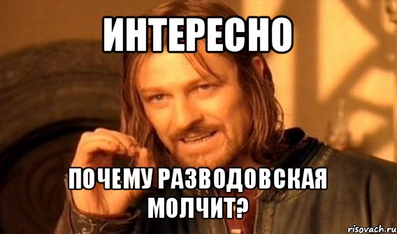 интересно почему разводовская молчит?, Мем Нельзя просто так взять и (Боромир мем)