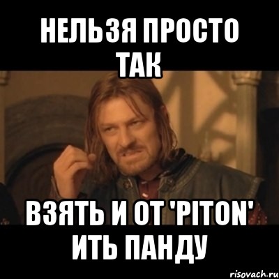 нельзя просто так взять и от 'piton' ить панду, Мем Нельзя просто взять