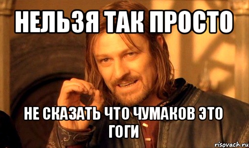 нельзя так просто не сказать что чумаков это гоги, Мем Нельзя просто так взять и (Боромир мем)