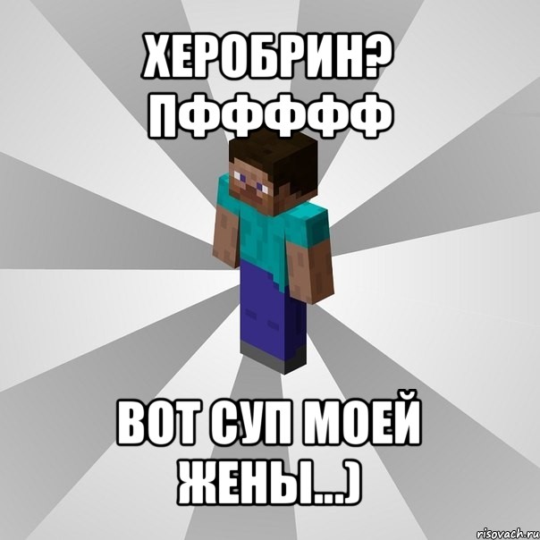 херобрин? пффффф вот суп моей жены...), Мем Типичный игрок Minecraft