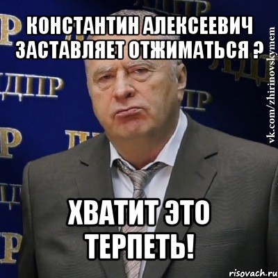 константин алексеевич заставляет отжиматься ? хватит это терпеть!, Мем Хватит это терпеть (Жириновский)