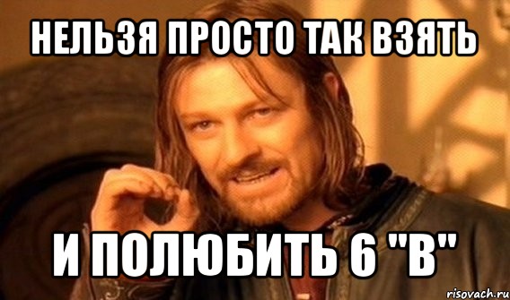 нельзя просто так взять и полюбить 6 "в", Мем Нельзя просто так взять и (Боромир мем)