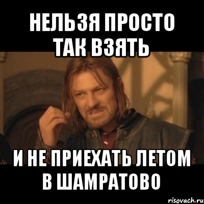 нельзя просто так взять и не приехать летом в шамратово, Мем Нельзя просто взять