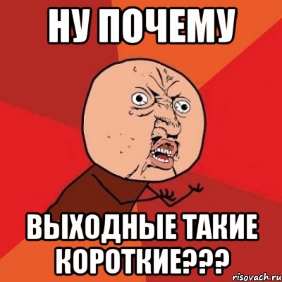 ну почему выходные такие короткие???, Мем Почему