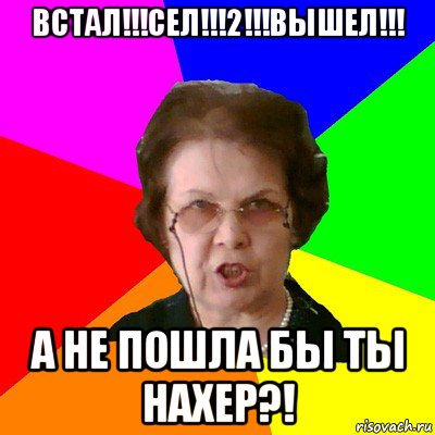 встал!!!сел!!!2!!!вышел!!! а не пошла бы ты нахер?!, Мем Типичная училка