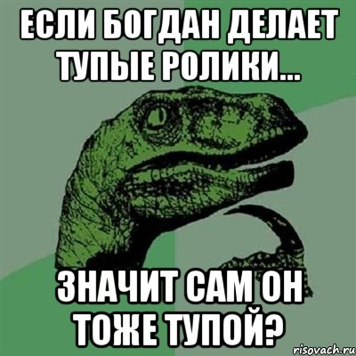 если богдан делает тупые ролики... значит сам он тоже тупой?, Мем Филосораптор