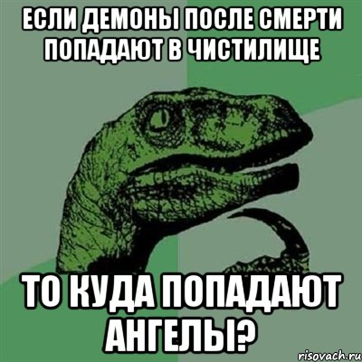 если демоны после смерти попадают в чистилище то куда попадают ангелы?, Мем Филосораптор