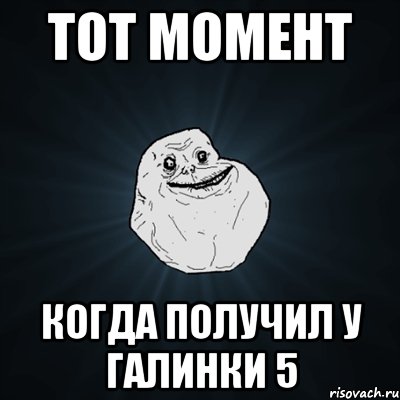 тот момент когда получил у галинки 5, Мем Forever Alone