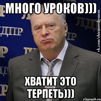 много уроков))) хватит это терпеть))), Мем Хватит это терпеть (Жириновский)