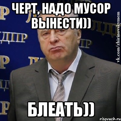 черт, надо мусор вынести)) блеать)), Мем Хватит это терпеть (Жириновский)