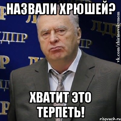 назвали хрюшей? хватит это терпеть!, Мем Хватит это терпеть (Жириновский)