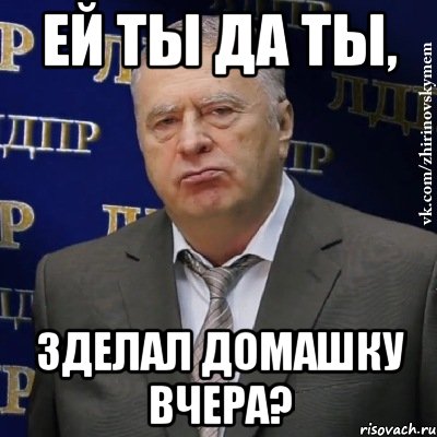 ей ты да ты, зделал домашку вчера?, Мем Хватит это терпеть (Жириновский)