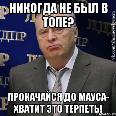 никогда не был в топе? прокачайся до мауса- хватит это терпеть!, Мем Хватит это терпеть (Жириновский)