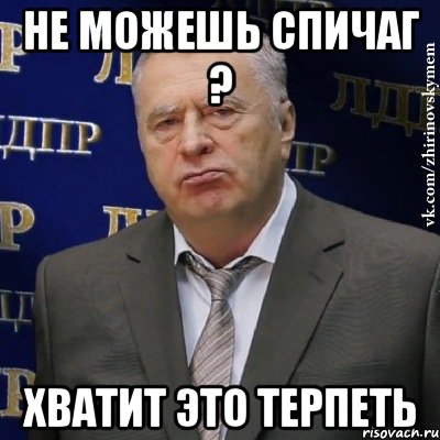 не можешь спичаг ? хватит это терпеть, Мем Хватит это терпеть (Жириновский)