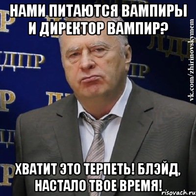 нами питаются вампиры и директор вампир? хватит это терпеть! блэйд, настало твое время!, Мем Хватит это терпеть (Жириновский)