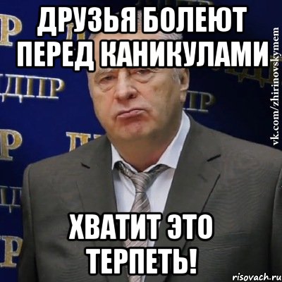 друзья болеют перед каникулами хватит это терпеть!, Мем Хватит это терпеть (Жириновский)
