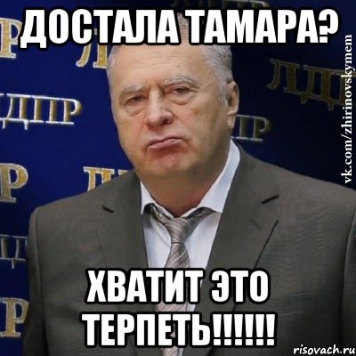 достала тамара? хватит это терпеть!!!, Мем Хватит это терпеть (Жириновский)