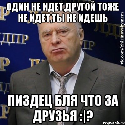 один не идет,другой тоже не идет,ты не идешь пиздец бля что за друзья :|?, Мем Хватит это терпеть (Жириновский)