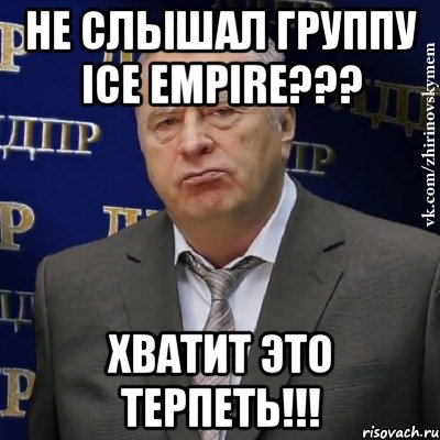 не слышал группу ice empire??? хватит это терпеть!!!, Мем Хватит это терпеть (Жириновский)