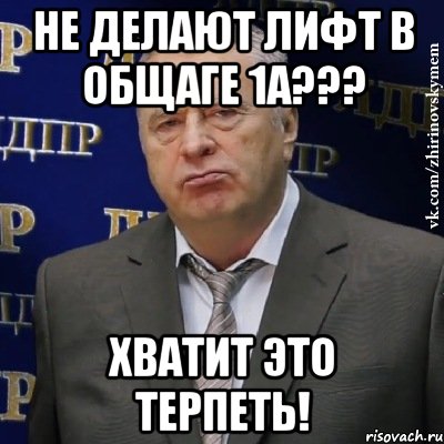 не делают лифт в общаге 1а??? хватит это терпеть!, Мем Хватит это терпеть (Жириновский)