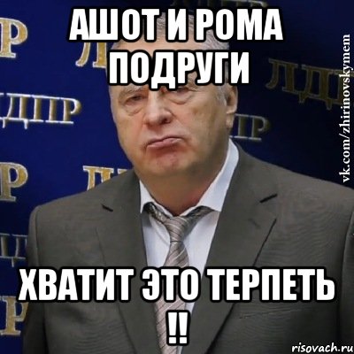 ашот и рома подруги хватит это терпеть !!, Мем Хватит это терпеть (Жириновский)