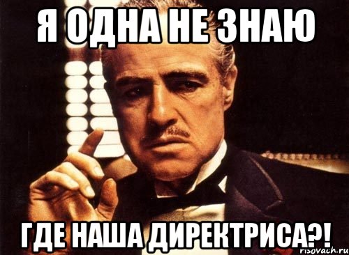 я одна не знаю где наша директриса?!, Мем крестный отец