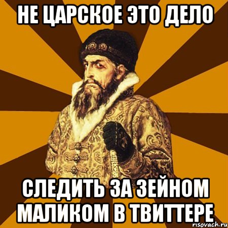 не царское это дело следить за зейном маликом в твиттере, Мем Не царское это дело