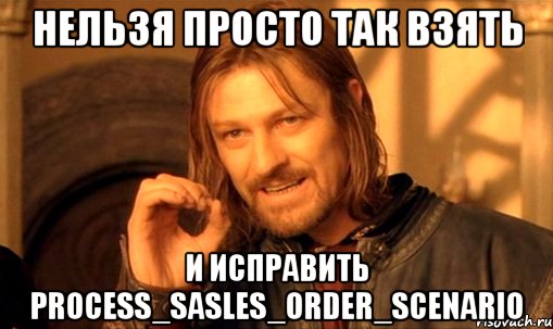 нельзя просто так взять и исправить process_sasles_order_scenario, Мем Нельзя просто так взять и (Боромир мем)