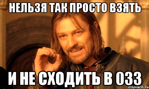 нельзя так просто взять и не сходить в 033, Мем Нельзя просто так взять и (Боромир мем)