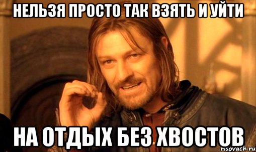 нельзя просто так взять и уйти на отдых без хвостов, Мем Нельзя просто так взять и (Боромир мем)