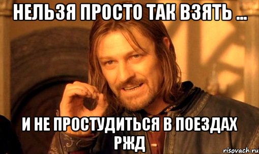 нельзя просто так взять ... и не простудиться в поездах ржд, Мем Нельзя просто так взять и (Боромир мем)