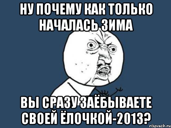 ну почему как только началась зима вы сразу заёбываете своей ёлочкой-2013?, Мем Ну почему