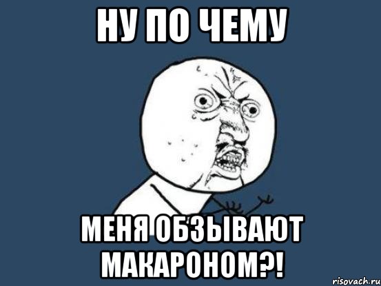 ну по чему меня обзывают макароном?!, Мем Ну почему