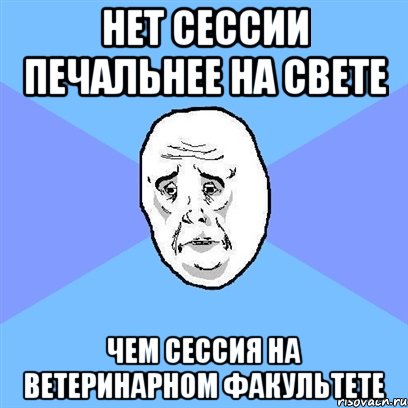 нет сессии печальнее на свете чем сессия на ветеринарном факультете, Мем Okay face