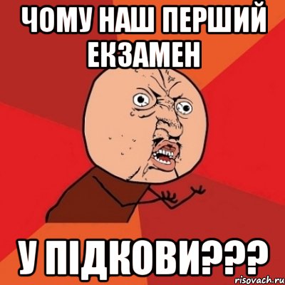 чому наш перший екзамен у підкови???, Мем Почему