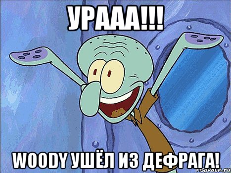 урааа!!! woody ушёл из дефрага!, Мем skvidi