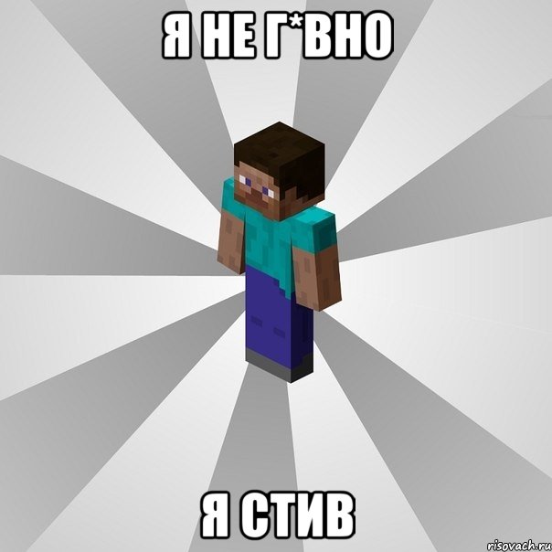 я не г*вно я стив, Мем Типичный игрок Minecraft