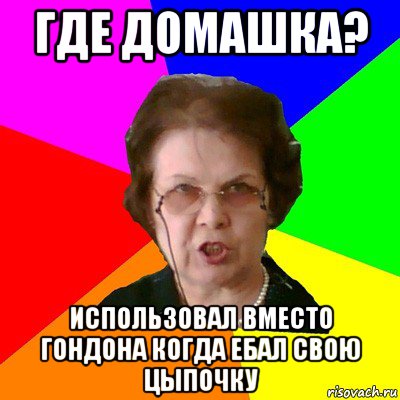 где домашка? использовал вместо гондона когда ебал свою цыпочку, Мем Типичная училка