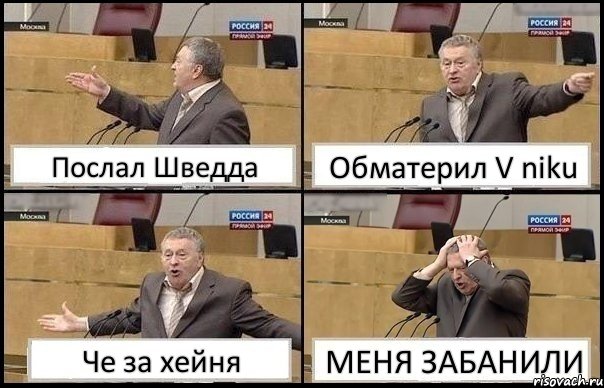 Послал Шведда Обматерил V niku Че за хейня МЕНЯ ЗАБАНИЛИ, Комикс Жирик в шоке хватается за голову