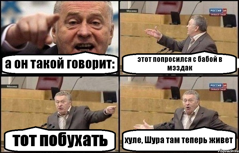 а он такой говорит: этот попросился с бабой в мэздак тот побухать хуле, Шура там теперь живет, Комикс Жириновский