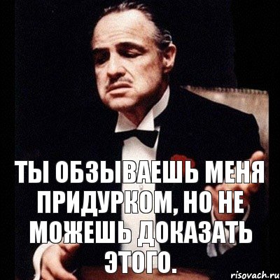 Ты обзываешь меня придурком, но не можешь доказать этого.