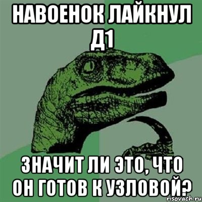 навоенок лайкнул д1 значит ли это, что он готов к узловой?, Мем Филосораптор