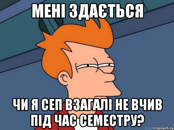 мені здається чи я сеп взагалі не вчив під час семестру?, Мем  Фрай (мне кажется или)