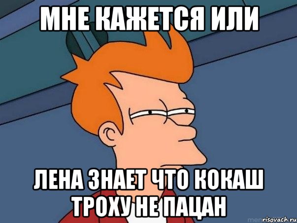 мне кажется или лена знает что кокаш троху не пацан, Мем  Фрай (мне кажется или)